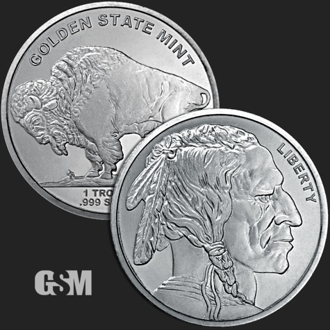 Beautiful Buffalo & Indian Front & Back of 1 oz .999 Silver Coin